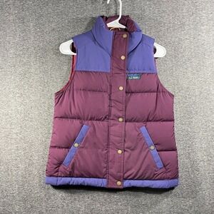 LL Bean Mountain Classic Down Vest Gilet Womens XXS Purple Zip Puffer Petite